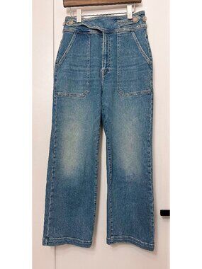 Mother Denim, The Wrapped Up Patch Ankle in Let's Trip Wash, Size 27